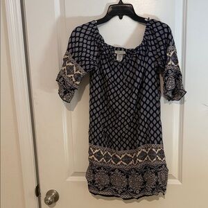 Ambiance Blue and White Geometric Dress/Long shirt